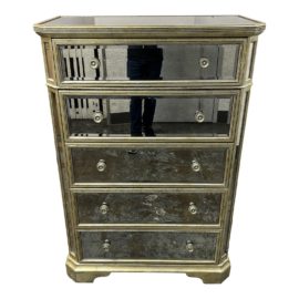Borghese Mirrored 5-Drawer Chest. Original Price: $1,500