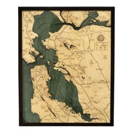 Woodcraft San Francisco/Bay Area Wooden Topological Map Framed. Original Price: $330