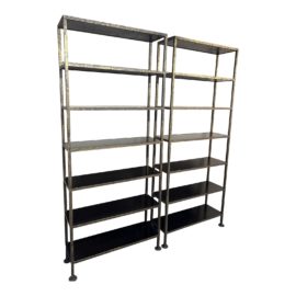 Oly Studio Stella Antique Gold + Dark Brown Etageres, a Pair. Original Price: $7,424