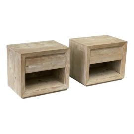 Restoration Hardware Callum Nightstands in Sandwashed Gray, a Pair. Original Price: $1,280