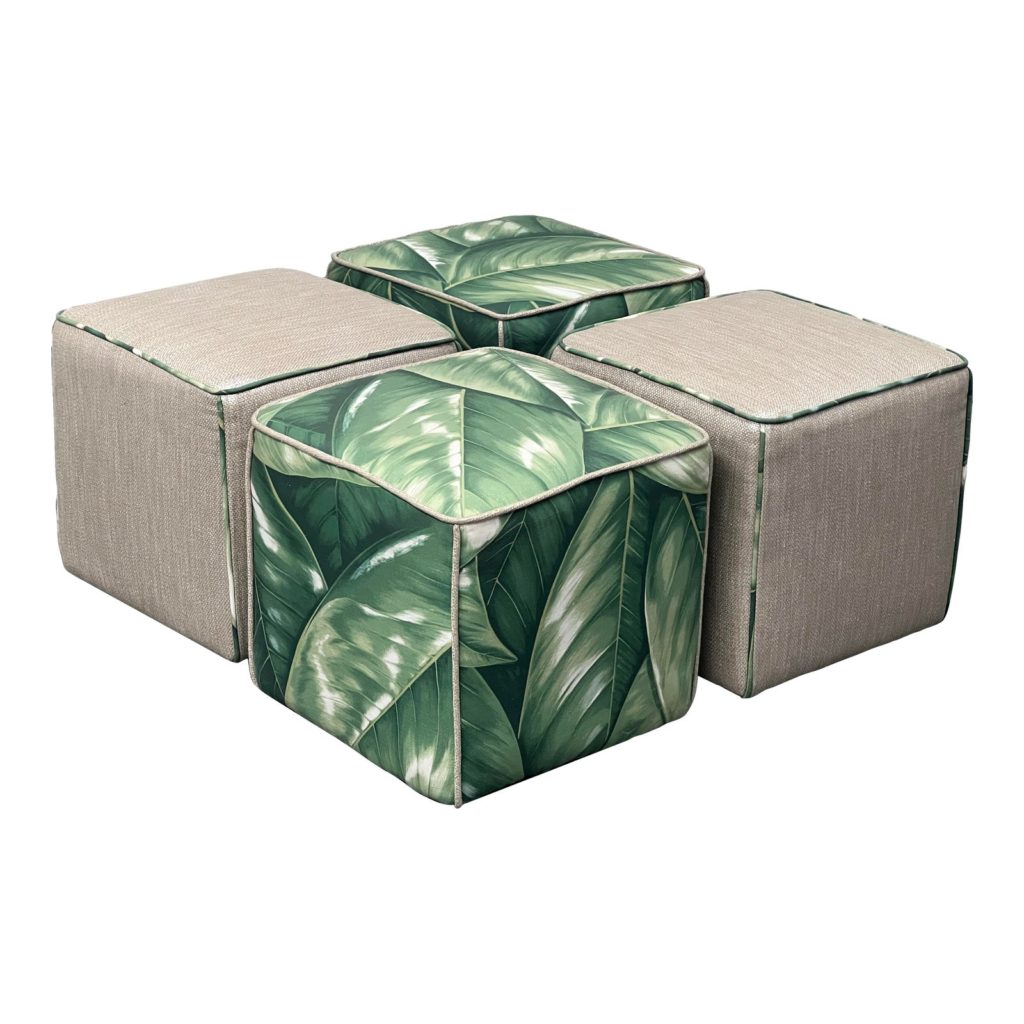 Pierre Frey Custom Cube Ottomans, Set of Four Design Plus Gallery