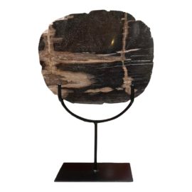 West Elm Petrified Wood Object on Stand