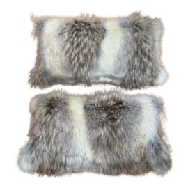 Fabulous Furs Donna Sayler Faux Fur Throw Lumbar Pillows, a Pair