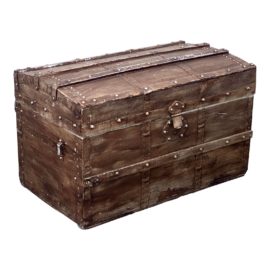 Velvet Lined Distressed Tin Storage Chest