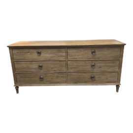 Restoration Hardware Closed Maison Six Drawer Antique Gray Finish Dresser. Original Price: $2,950