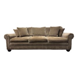 Restoration Hardware Lancaster Luxe Sofa in Sand Velvet. Original Price: $7,700