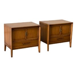 1963 John Van Koert for Drexel Meridian Collection Nightstands, a Pair