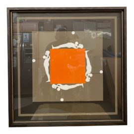 Ernest Trova "Four Figures on an Orange Square" 1965 Screenprint, Framed