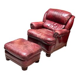 Hancock & Moore Austin Reclining Leather Chair + Ottoman