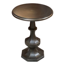 Knox & Harrison Antique Pewter Finish 8-Sided End Table. Original Price: $500