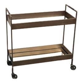 Crate & Barrel Libations Antique Brass Bar Cart. Original Price: $700