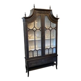 Kathy Kuo Bien French Black Display Cabinet. Original Price: $3,553