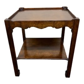 Vintage Walnut Scalloped Apron Side Table