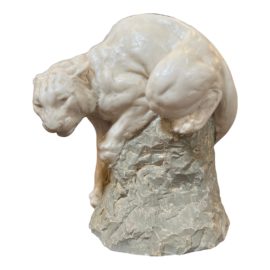 J. L. Boulton White Cougar Sculpture Art
