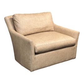 NEW C. R. Laine Custom Legacy Leather Swivel Chair & a Half. Original Price: $4,200