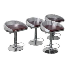 Aviator Style Wright Adjustable Stools, Set of Four. Original Price: $2,000