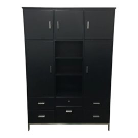 Room & Board Black Satin Lacquered Office Credenza From the Linear Collection. Original Price: $4,400