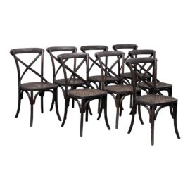 Restoration Hardware Madeleine Rattan Side Chair - Set of Eight. Original Price: $1,760