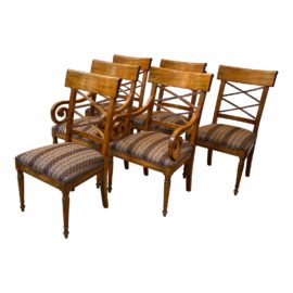 Milling Road for Baker Neoclassical Dining Chairs, Set of Six. Original Price: $5,828