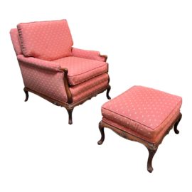Custom Vintage Style Arm Chair + Ottoman