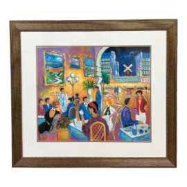 Jean-Claude Picot (Paris 1933) - Lithograph of Restaurant Near Moulin Rouge