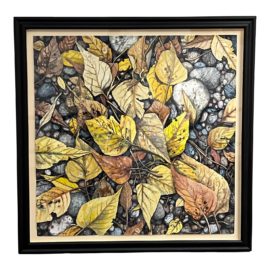 Woodward Payne (B.1935) 'Autumn Leaves' Watercolor Matted Framed + Signed. Original Price: $6,800