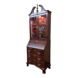 Jasper Cabinet Company Mahogany Chippendale Secretary. Original Price: $1,300