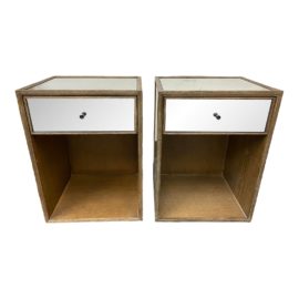 Restoration Hardware Mirrored Nightstands, a Pair
