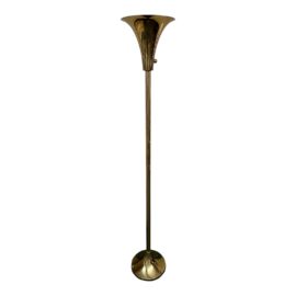 Casella Vintage Tulip Torchier Brass Floor Lamp