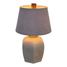 Contemporary Ginger Jar Style Table Lamp + Suede Shade