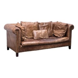 Ralph Lauren Brompton Leather Sofa, Vintage. Original Price: $12,716