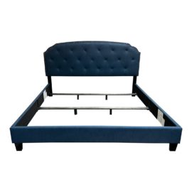 Eastern King Home Meridian Navy Linen Bed Frame. Original Price: $611
