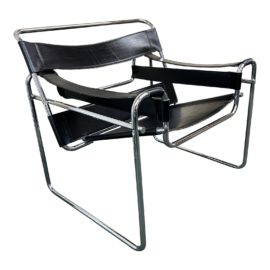 Wassily Style Leather Arm Chair