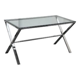 Criss Cross Steel + Glass Desk/Console
