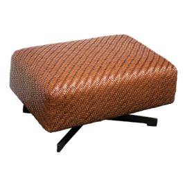 FLexform Bangkok Woven Leather Ottoman. Original Price: $3,000