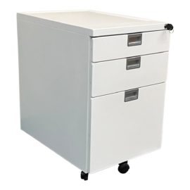 Modern White Metal Mobile File Cabinet