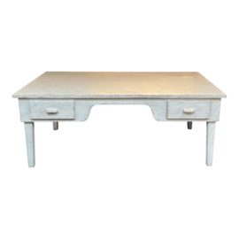 Richard Hallberg Interiors Antiqued White Partners Desk. Original Price: $10,000