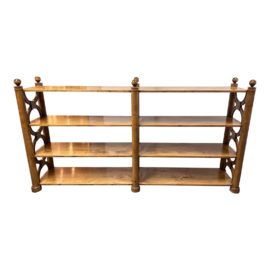 C. Mariani Antiques Custom Crafted Wood Etagere With Lattice Ends. Original Price: $17,500