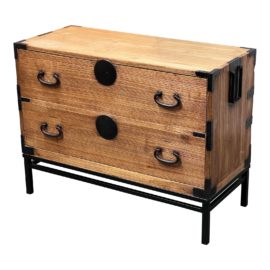 Two Drawer Tansu File Cabinet + Custom Stand