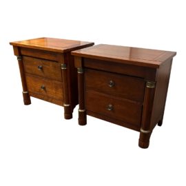Lexington Furniture Neoclassical Three Drawer Nightstands, a Pair