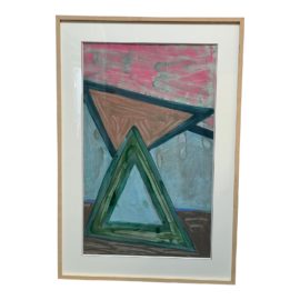 Unsigned Mixed Media Triangle Abstract. Original Price: $2,000