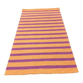 Savnik Tangerine + Orchid Stripe Area Rug - 5′ × 9′