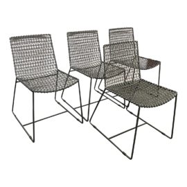 Crate & Barrel Tig Metal Dining Chair, Set of Four. Original Price: $876