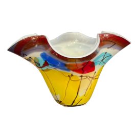 Viz Glass Inc. Kaleidoscope Handkerchief Mouth-Blown Glass Vessel