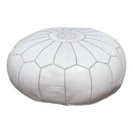 Serena & Lily Moroccan Leather Pouf. Original Price: $650