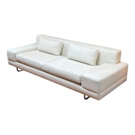 Bench Made Modern Custom White Fabric Sofa