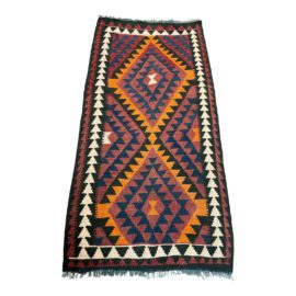 Small Geometric Flat Weave Rug - 3′3″ × 6′6″