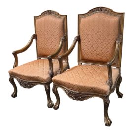 Italian Neoclassical Style Arm Chairs, a Pair