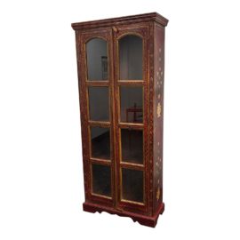 Vintage Chinese Red Double Door Cabinet