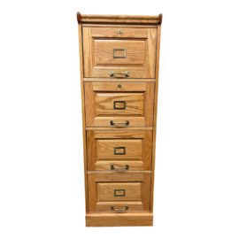 Winners Only Vintage Oak Four Drawer File Cabinet